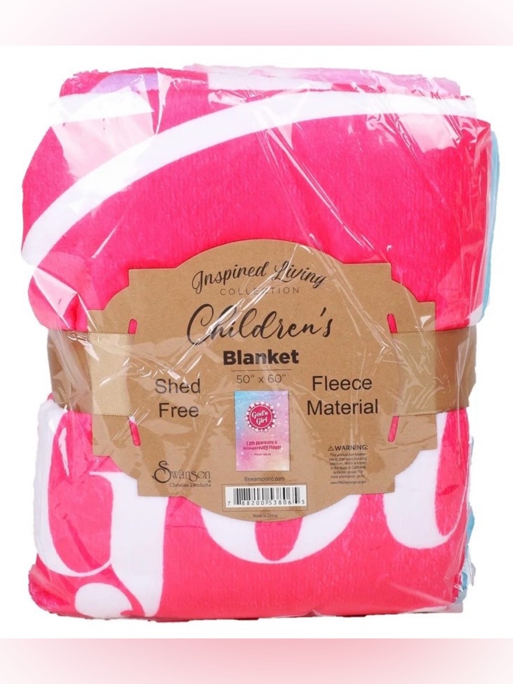 God’s Girl Children's Pink Fleece Blanket - Soft Kids Pajama Blanket
